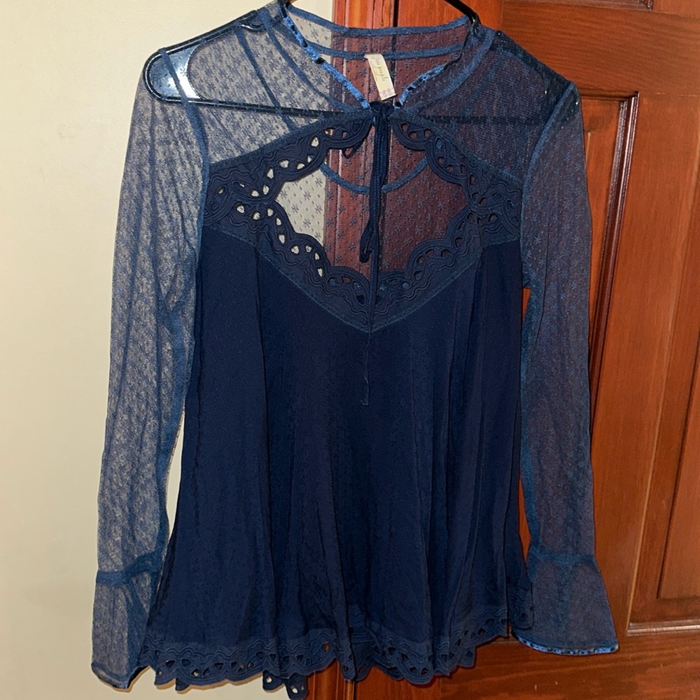 Navy blue free people top